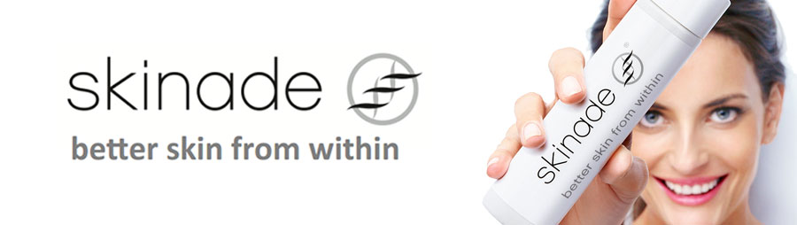 skinade collagen drinks offical stockist and online sales of skinade collagen imroving drinks banner